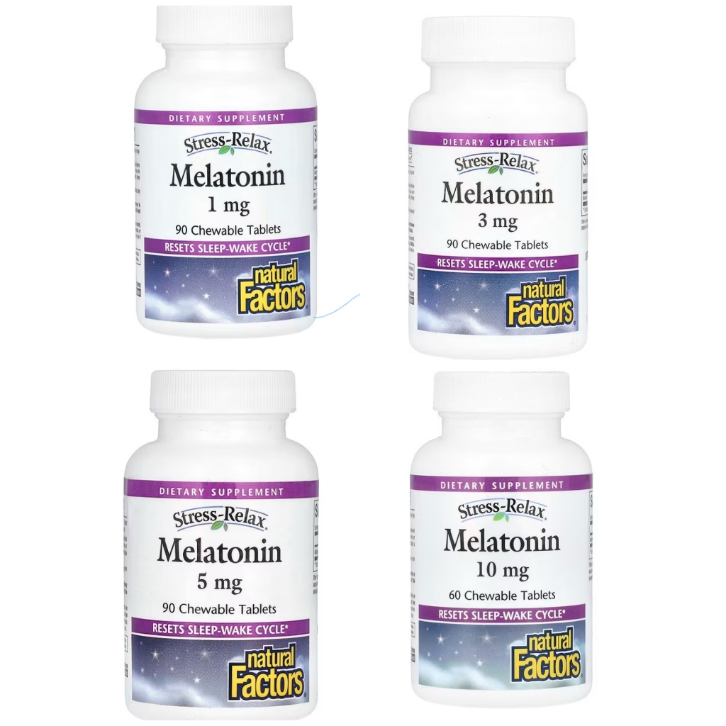 NATURAL FACTORS STRESS RELAX MELATONIN 1mg 3mg 5mg 10mg