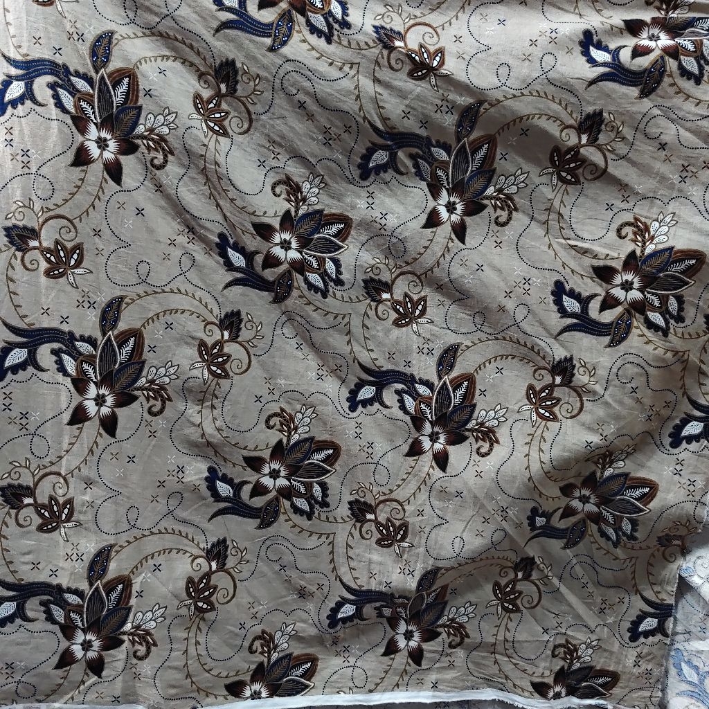 KAIN KATUN POPLIN PREMIUM MOTIF BATIK SISA GARMENT - KAIN KATUN MOTIF BATIK HARGA/0,5M