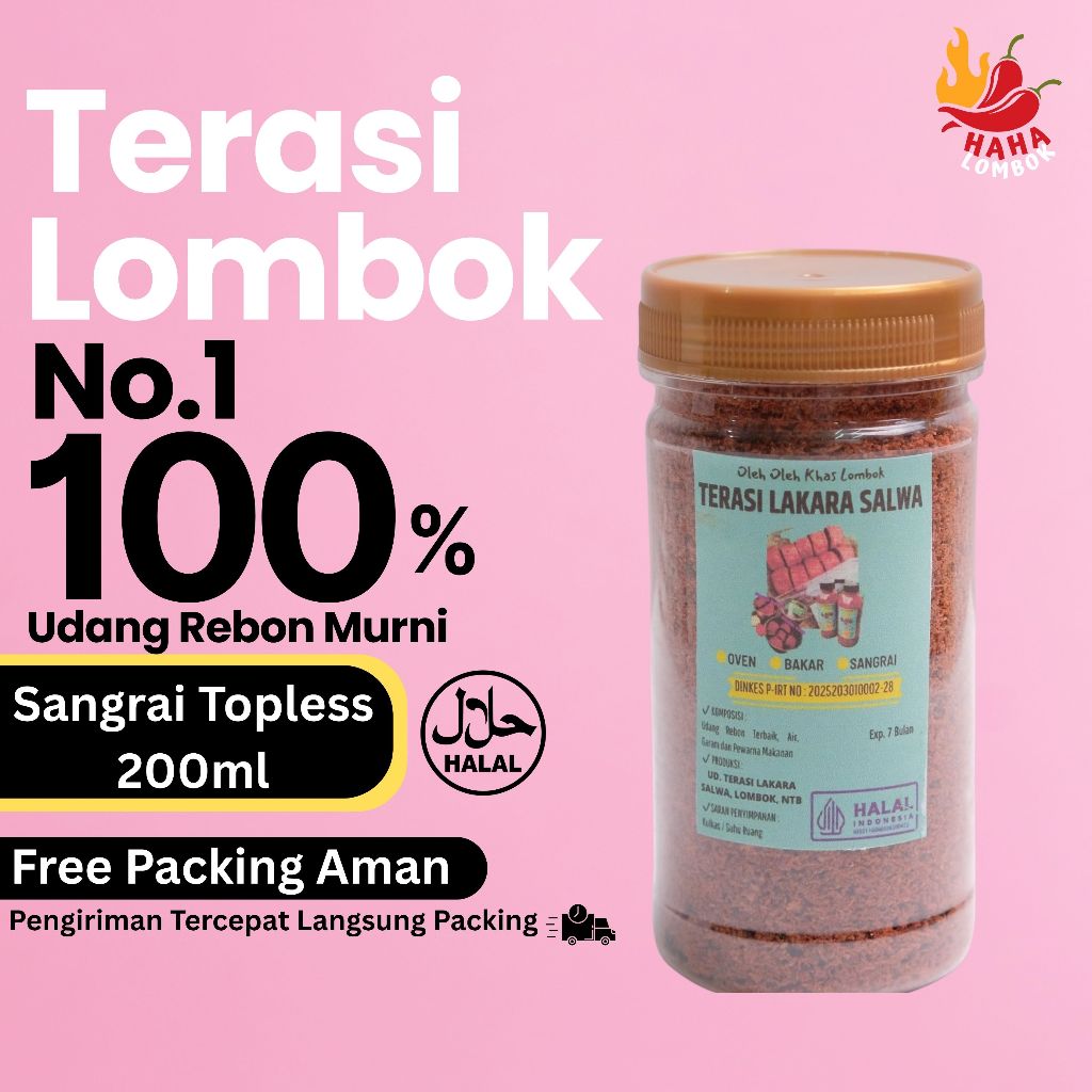Terasi Sangrai Lombok Siap Pakai Lakara Salwa 200ml Terasi Lombok Terasi Sambal Khas Lombok