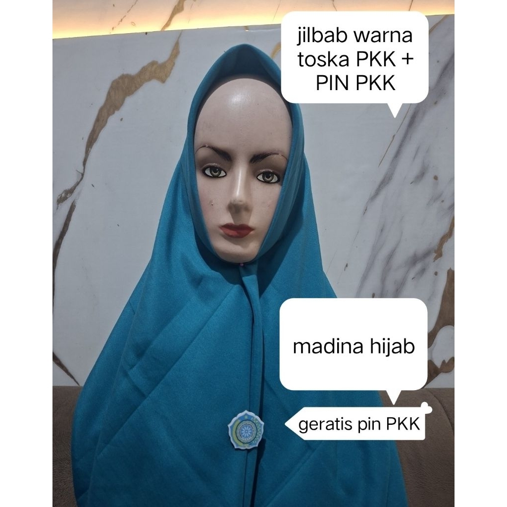 jilbabPersegi kerudung PKK, JILBAB WARNA TOSCA PKK GERATIS PIN PKK