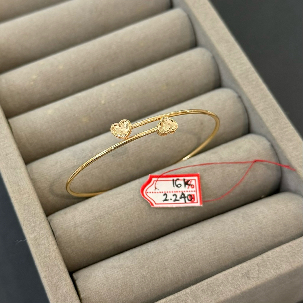 ARGOLD - GELANG WANITA - GELANG BANGLE HATI TINJU POLOS emas 16k 700 70%