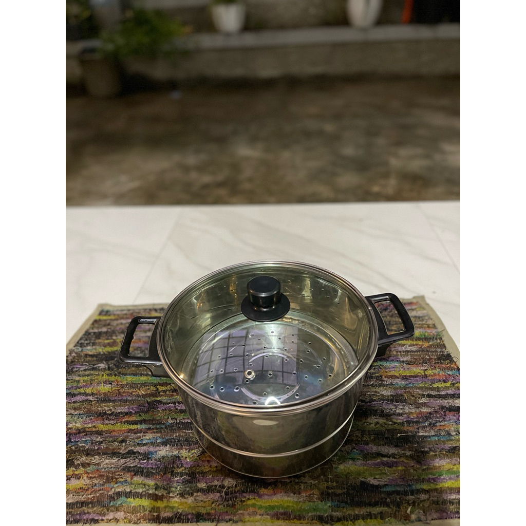 panci Sarang Nasi Tutup Kaca Ukuran 24Cm