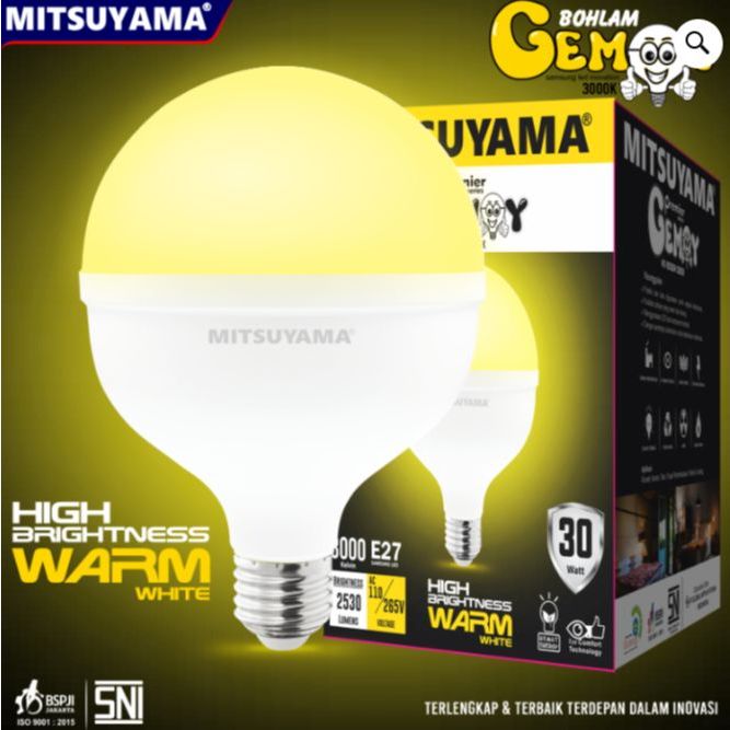Bohlam lampu led putih kekuningan 15 watt bolam led warm white 20 watt gemoy