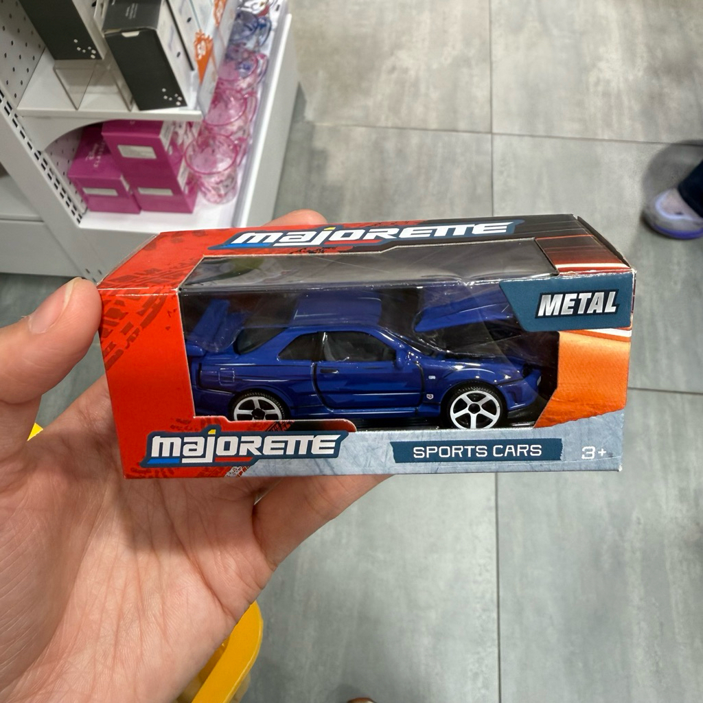majorette nissan skyline gt r r34 anime diecast metal 1/64 blue