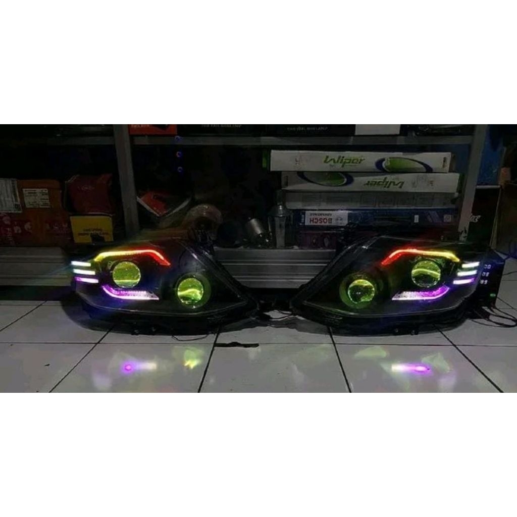 Paketan Headlamp FORTUNER VNT 2012-2015 Biled AES Fullset Slim frame RGB MATRIX PADLEPOP