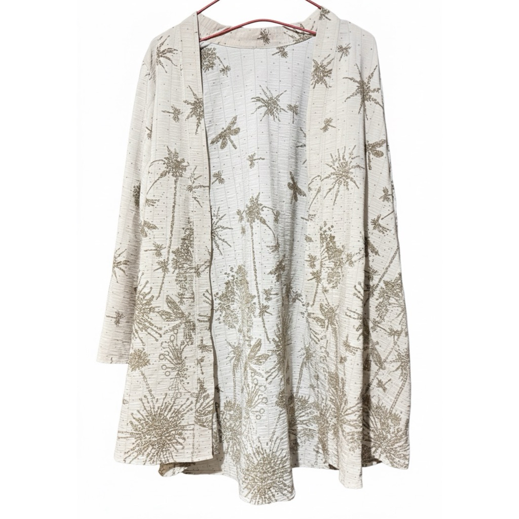 Kardigan Panjang Motif Capung/Bunga Emas