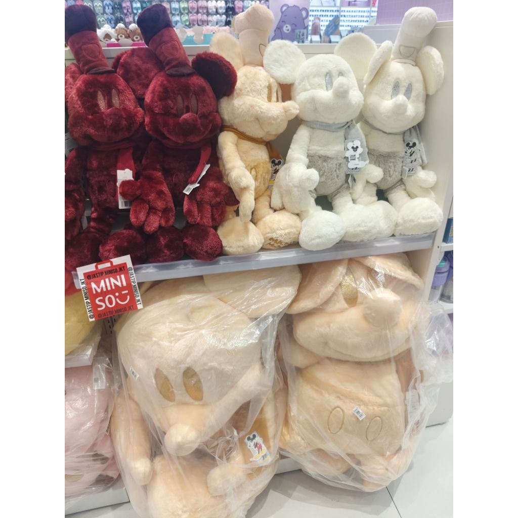 MINISO Boneka JUMBO DISNEY MICKEY MOUSE Collection (60cm / 150cm) WHITE / RED / ORANGE