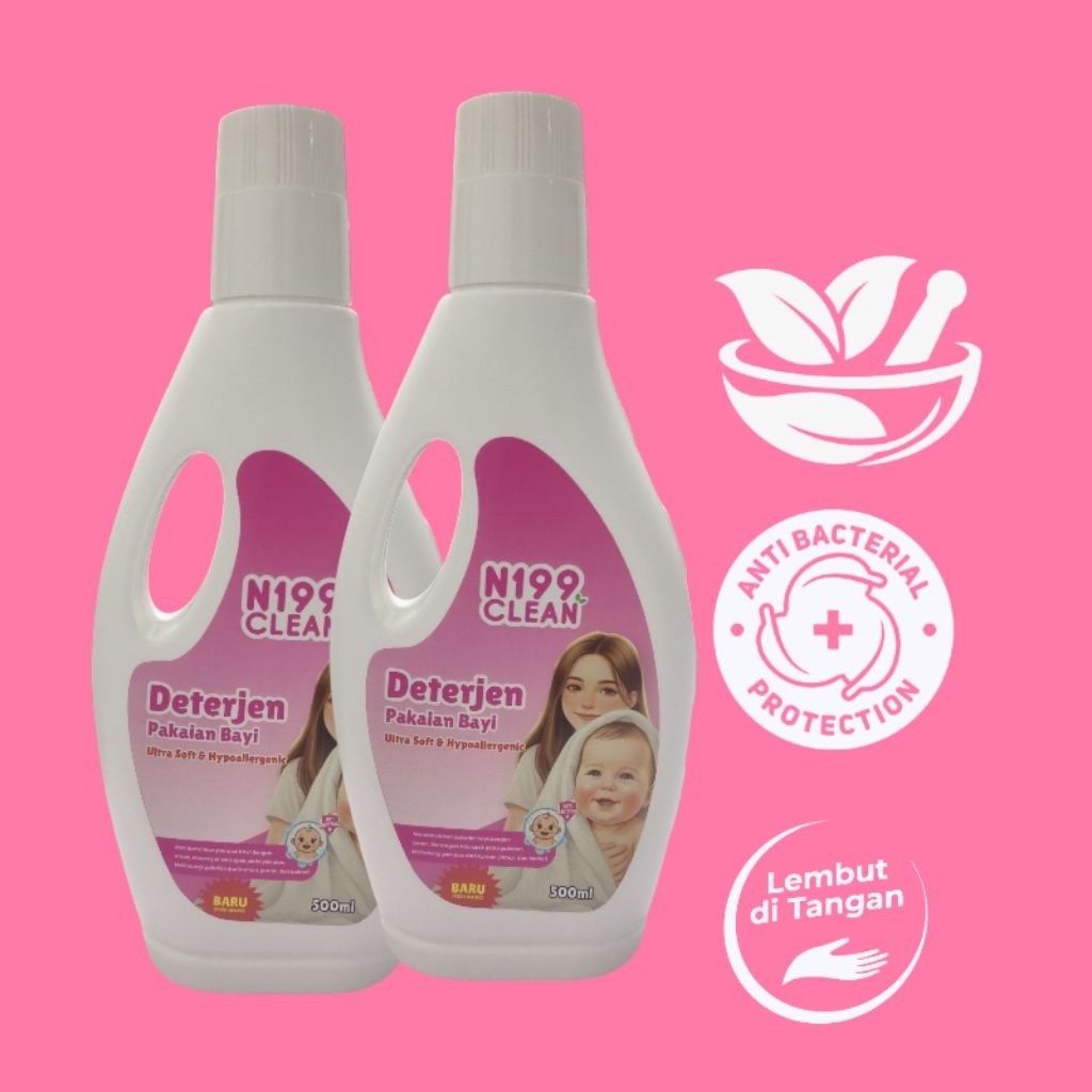 laundry deterjen bayi 500 ml | n199 clean deterjen bayi pink