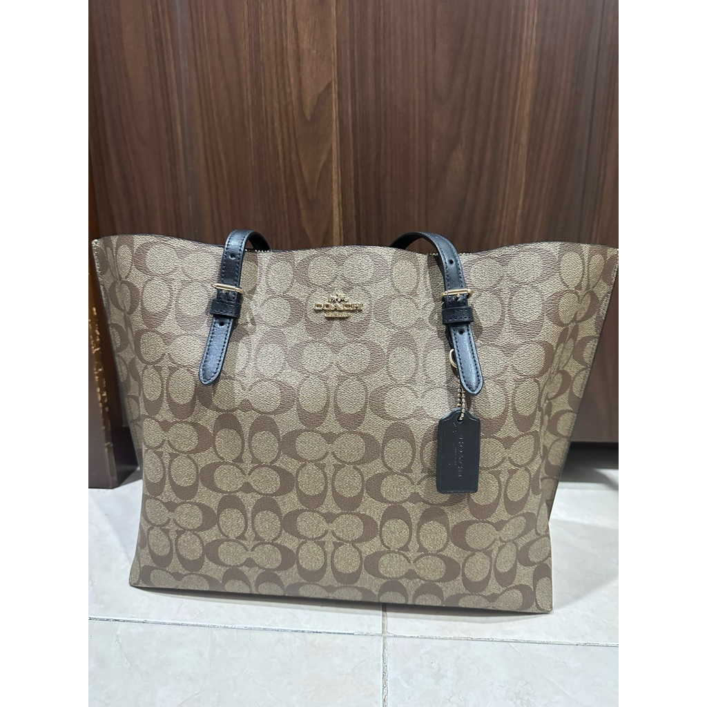 Coach Tas Tote Khaki Black Original Asli