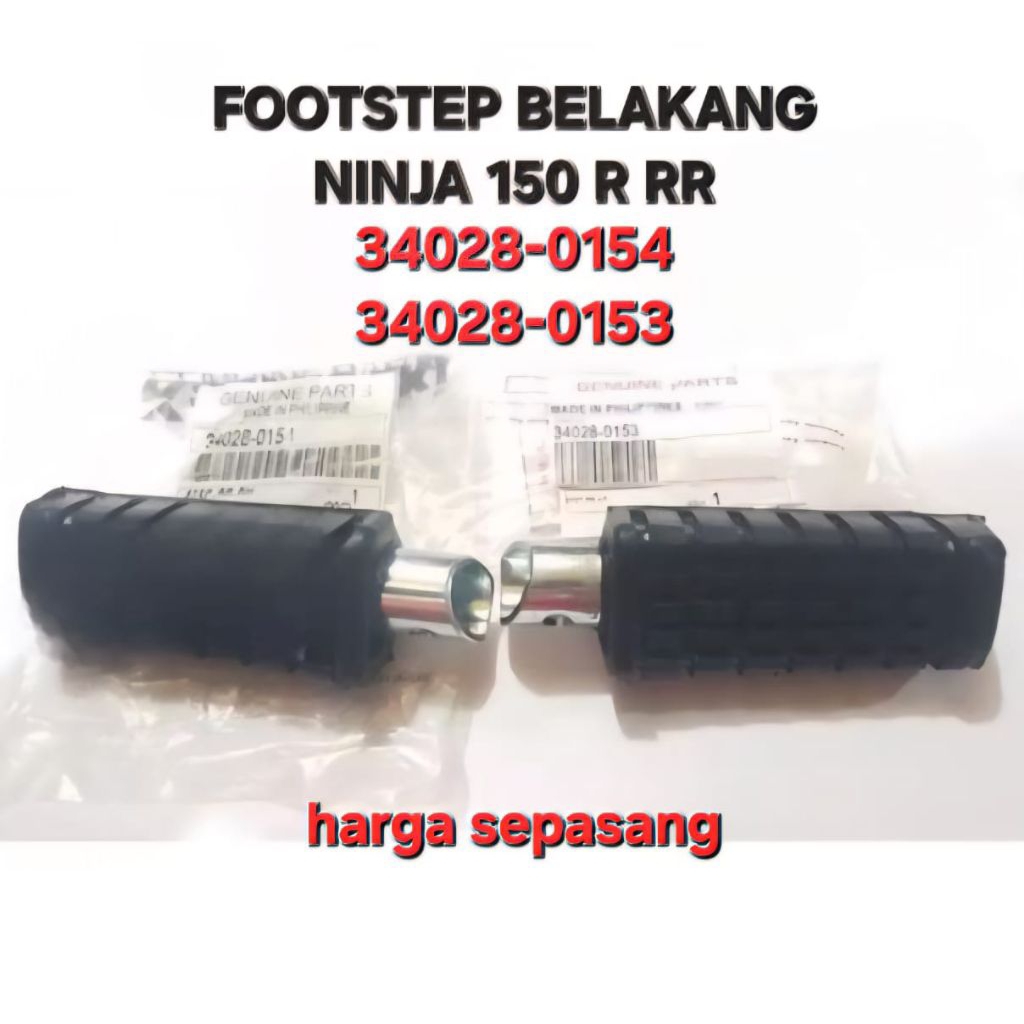 KARET FOOTSTEP FOOT STEP PIJAKAN KAKI BELAKANG NINJA 150 R RR ORIGINAL