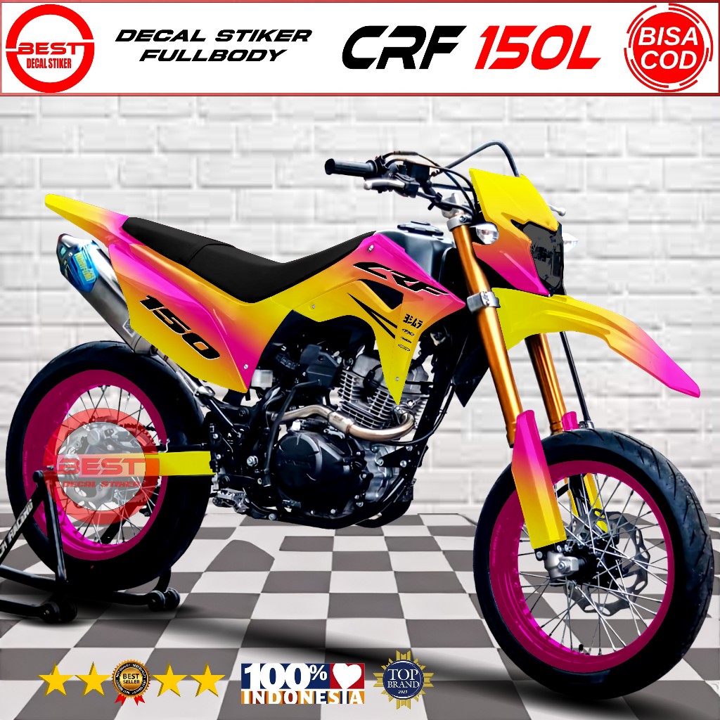 Decal CRF 150L 2018 Fullbody Motif Bunglon 2 Warna / Variasi Stiker Decal Fullbody  untuk CRF 150L