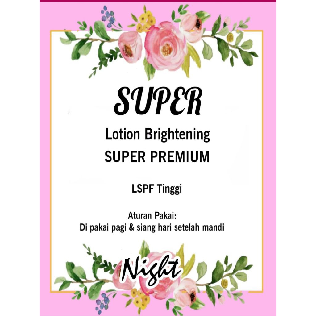 (ISI 100 PCS) STICKER CUSTOM HANDBODY LOTION HB LOTION BOSTER MOTIF BUNGA PINK