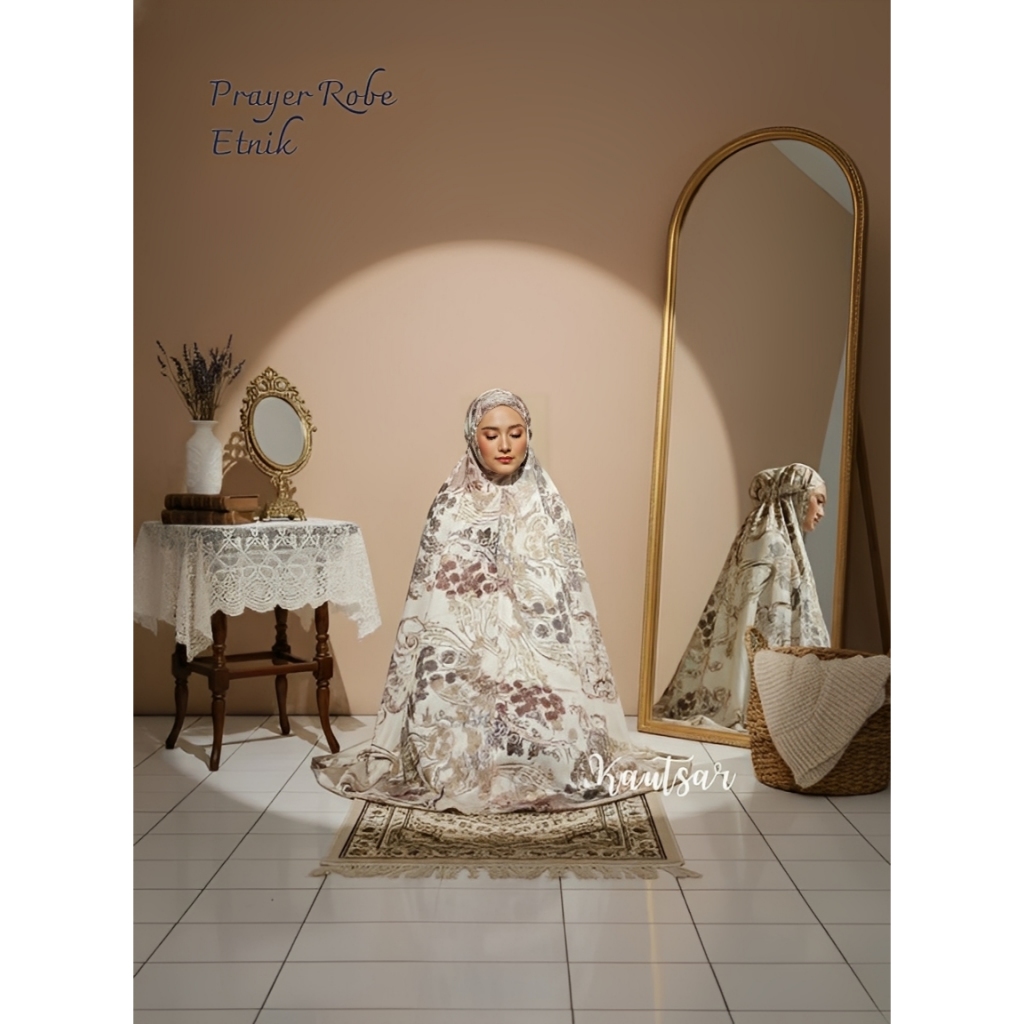 Mukena Etnik Premium Terbaru Prayer Set Mewah Import Motif Buttonscarves