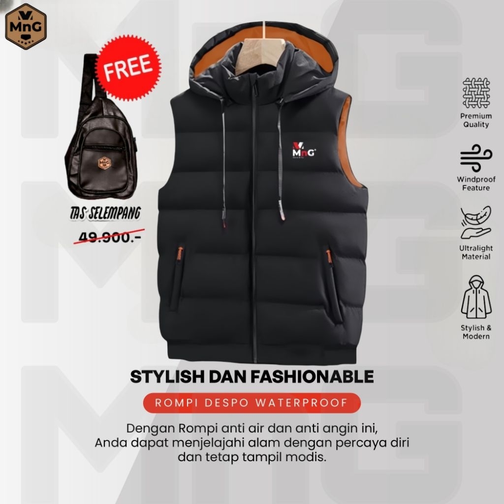 Rompi Pria Waterproof MnG Anti Angin Motor Pria Parasut Anti Air WanitaUnisex