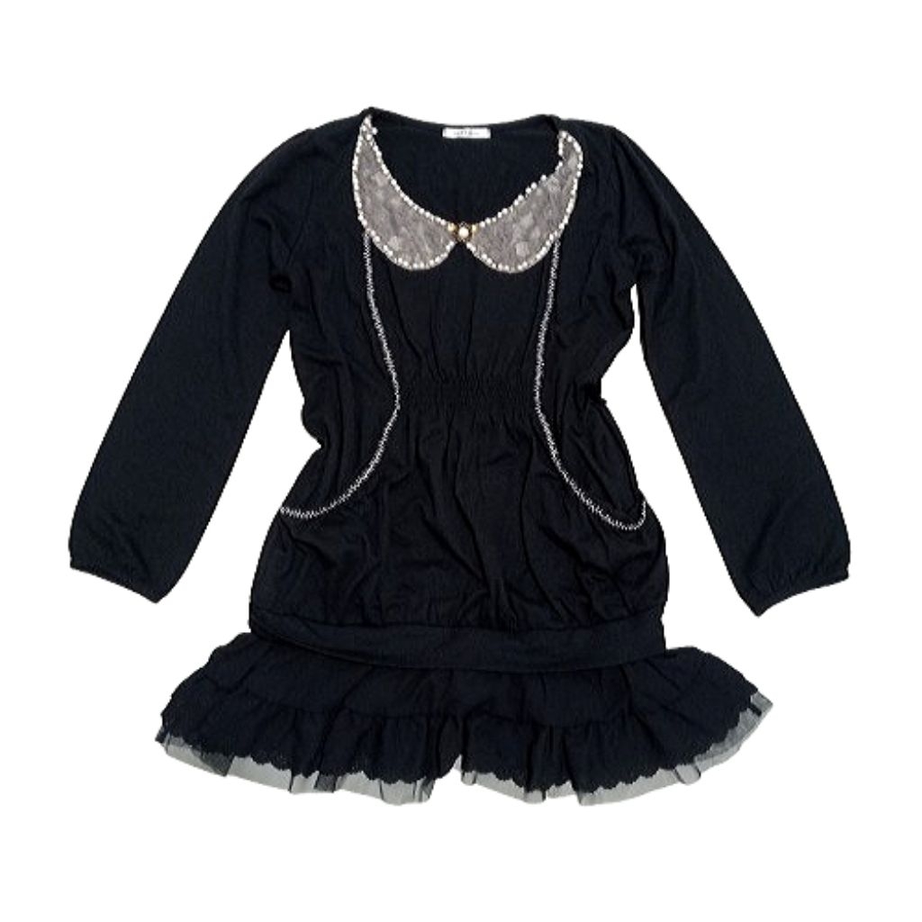 Goth Dress Hitam Lengan Panjang