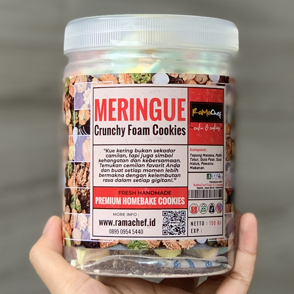 Kue Kering MERINGUE Rainbow Cookies Premium Toples JAR 750 ml Homemade by RaMaChef