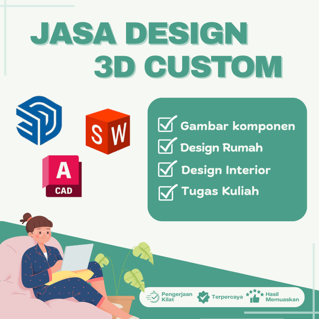 Jasa Desain 3D SolidWorks AutoCAD SketchUp | Gambar Teknik, Rumah, Interior