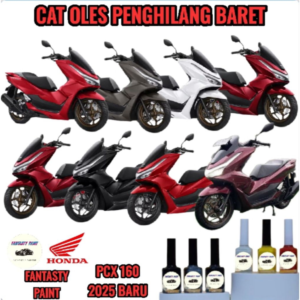Cat Oles Permanen Motor Honda Honda PCX 160 Burgundy Red,Exceptional Black,Exceptional Matte Silver,