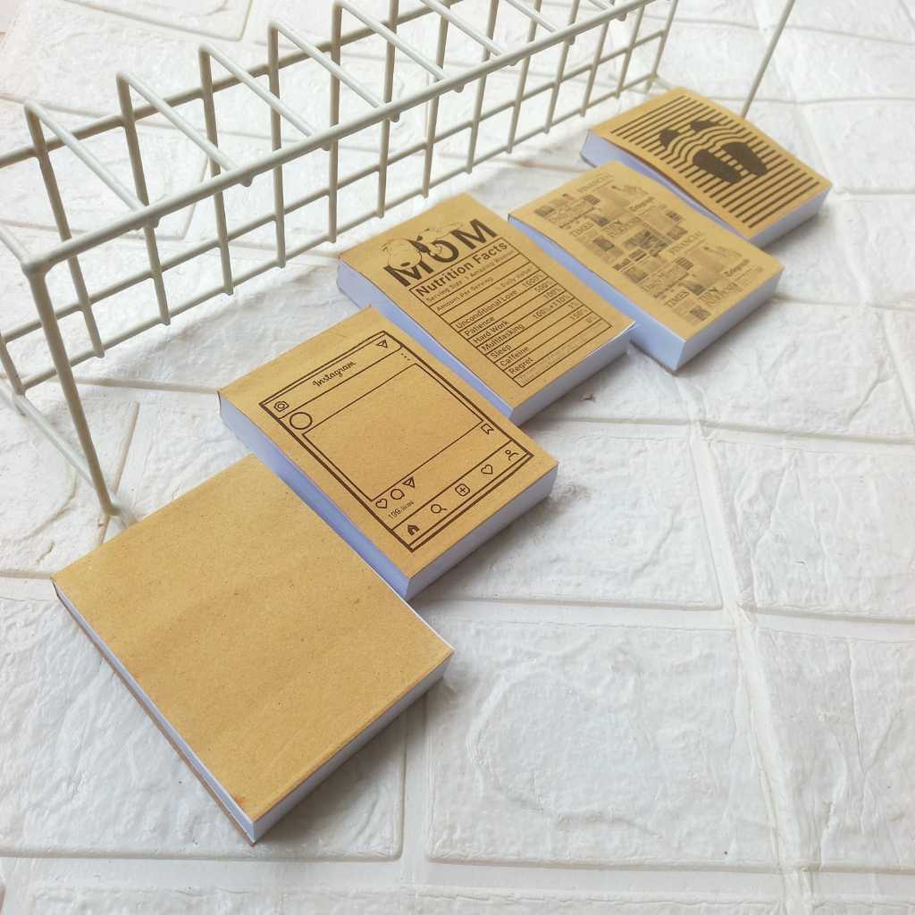 Notes Memo Mini Buku Catatan Block Note Isi 200 Lembar Cover Kraft Aesthetic