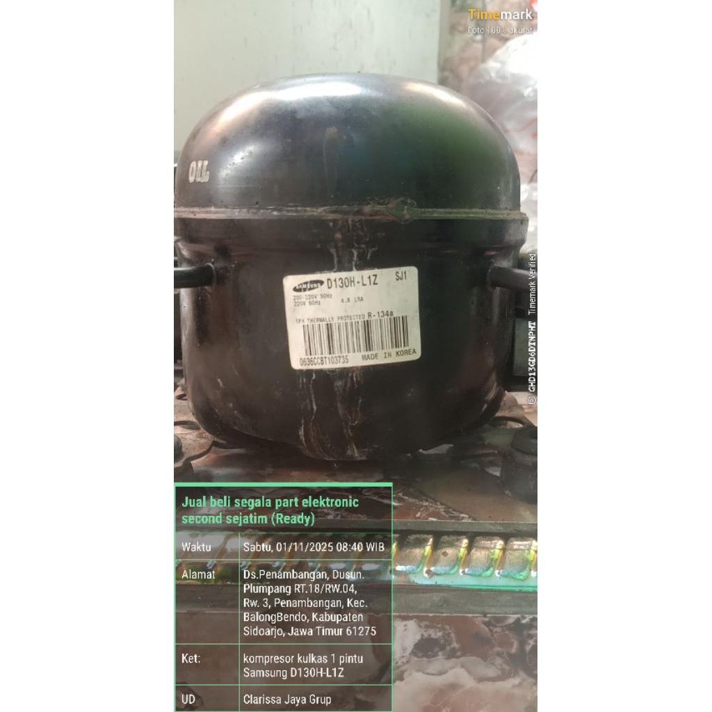 kompresor kulkas 1 pintu Samsung type D130H-L1Z