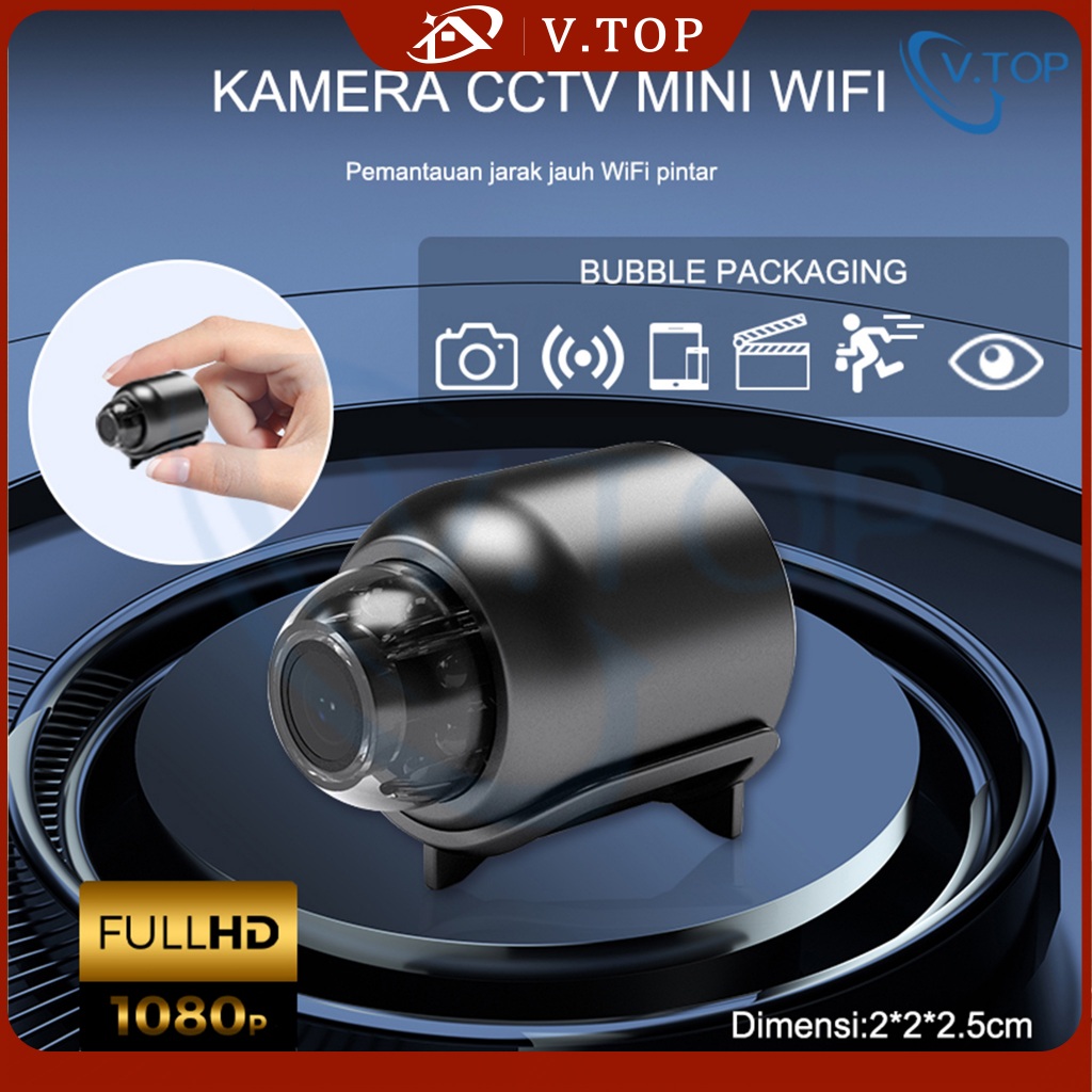 V.TOP Camera WIFI Mini HD 1080p Camera CCTV Kamera Kecil Camera Mini Bluetooth Kamera Pengintai Mini