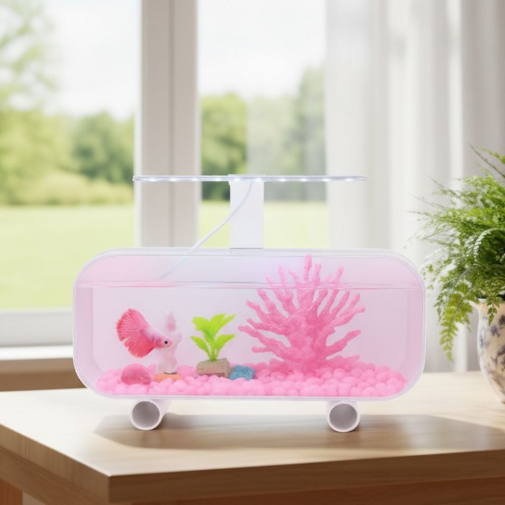 Aquarium Akrilik Khusus Cupang Fullset Karang | Aquarium Hias Elegan Minimalis