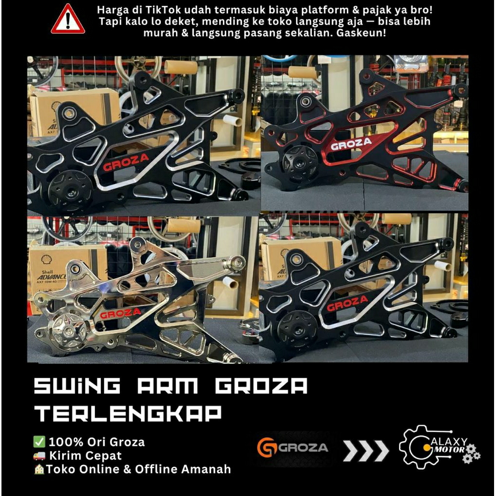 SWING ARM GROZA TERLENGKAP ALUMINIUM BILLET CNC SWING ARM NMAX NEW SWING ARM AEROX ALPHA NMAX NEO NM