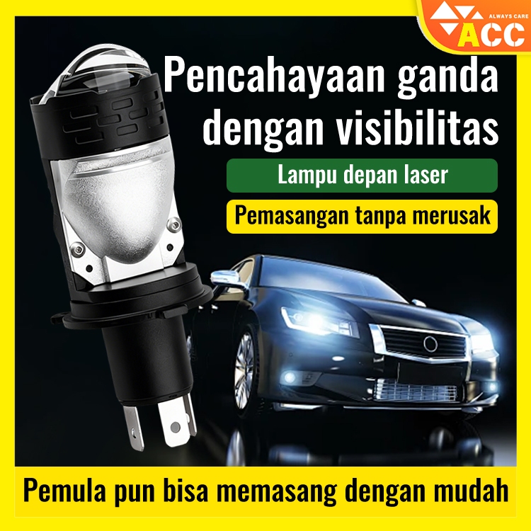 ACC Lampu Utama LED Mini Projector Lens Lensa Motor Mobil Headlight Headlamp Lampu LED Mini Projecto