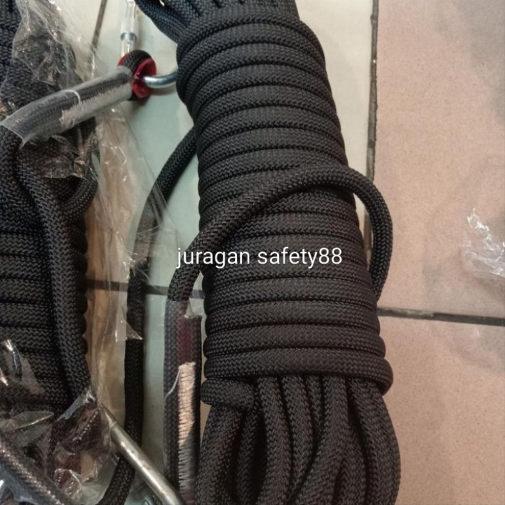 Tali Karmantel Statis With Carabiner 12MM X 20M / Tali Panjat Tebing Berkualitas