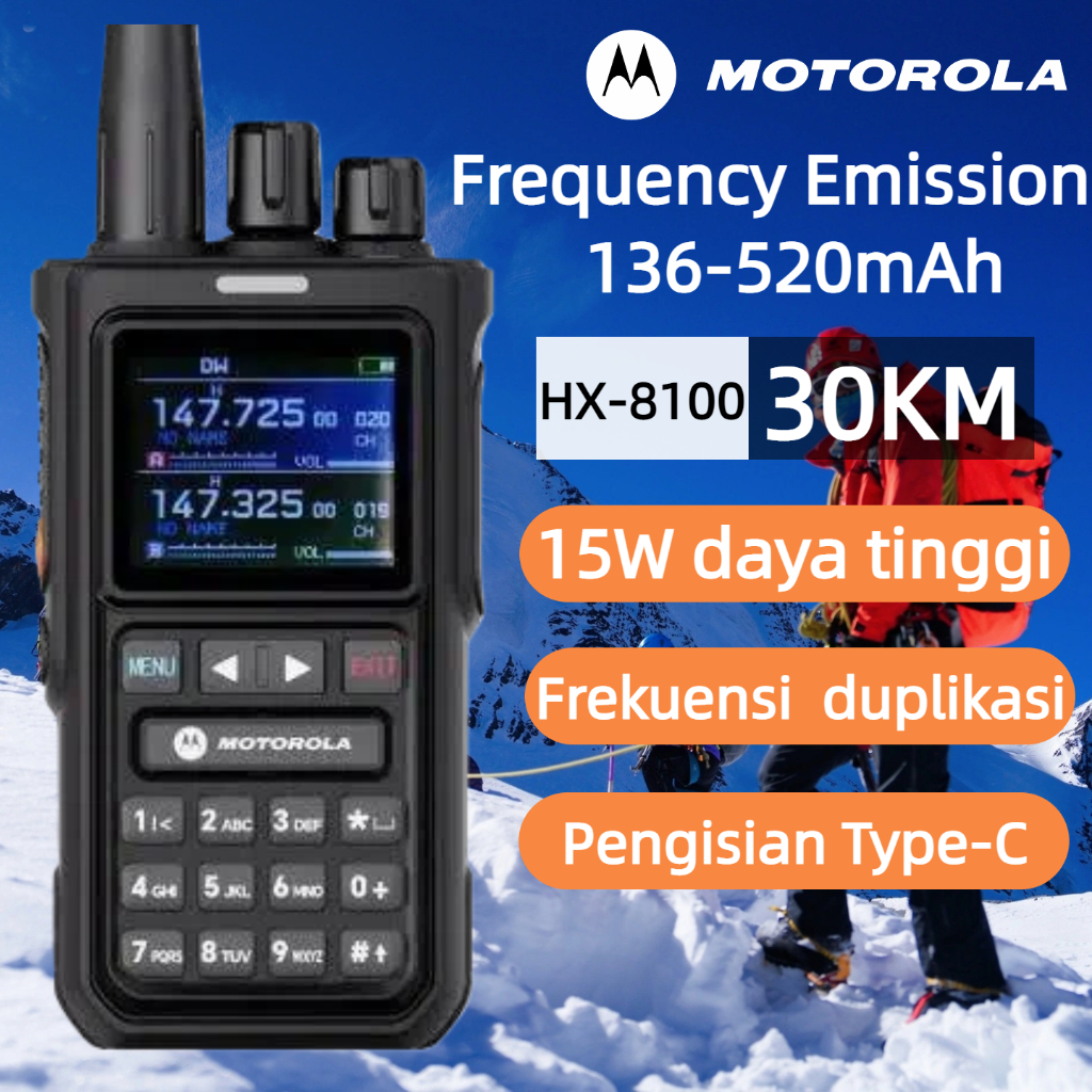 Electro_Xpress Ht Lkie Talkie Hx-8100 15W Jarak Jauh 30Km Fm Intercom Noaa 256 Long Distance Ip54