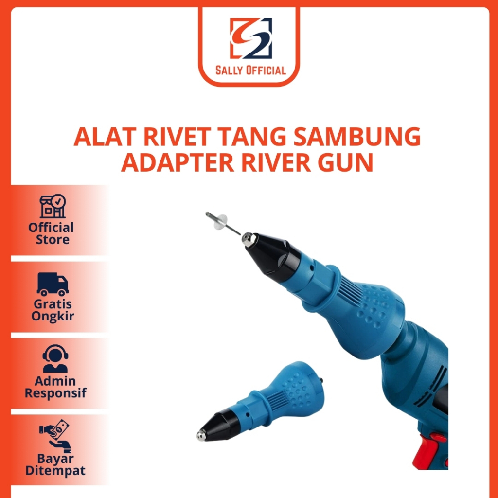 Alat Rivet Tang Rivet Ripet Sambung Konverter Bor Rivet Gun Adapter River Gun Adapter Tang Rivet