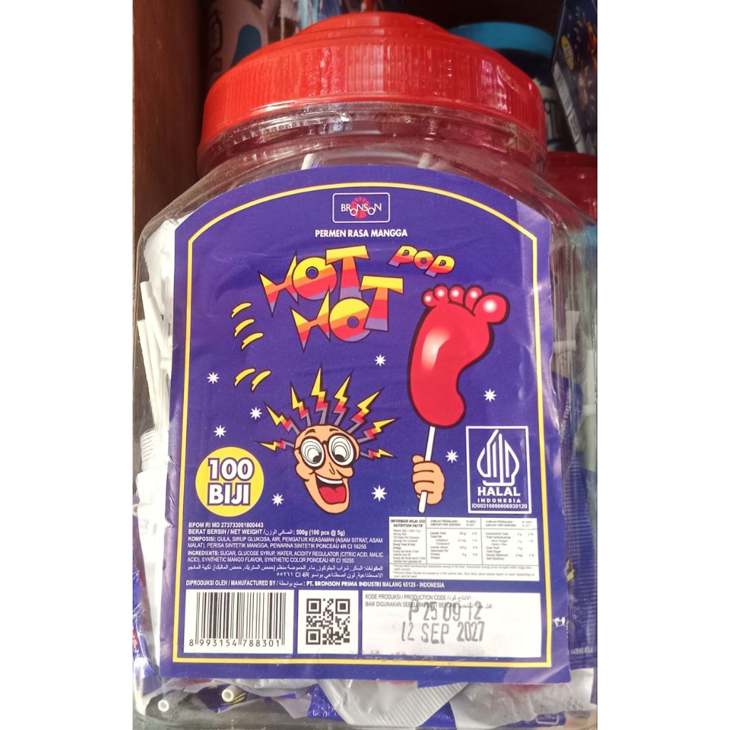 PERMEN HOT HOT LOLY KAKI PER 1 TOPLES ISI 100 PCS HARGA LEBIH MURAH COCOK UNTUK ECERAN