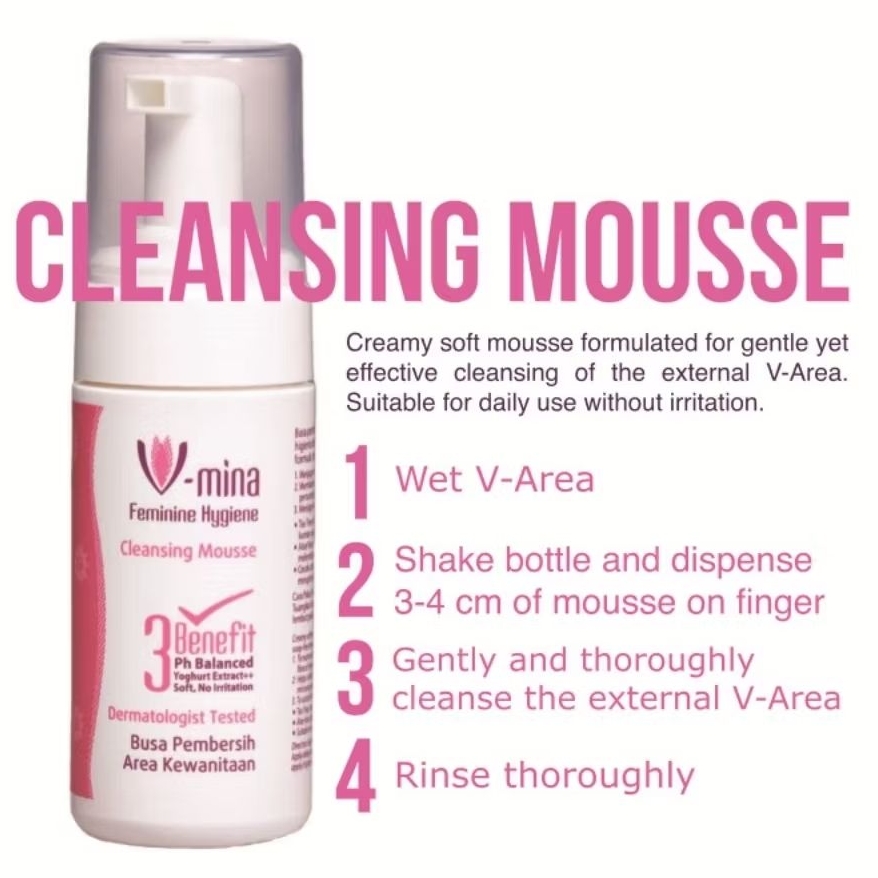 V mina Feminine Hygiene Cleansing Mousse 100mL - Sabun Pembersih Area Kewanitaan Manjakani Sirih