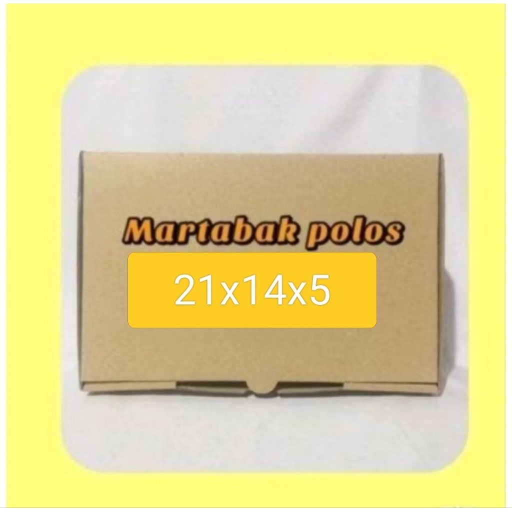 BOX MARTABAK EFLUTE POLOS 21x14x5 cm Kotak Kardus | Eflute Kemasan Snack Kotak Kado