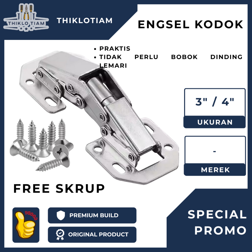 [TLH]ENGSEL KODOK 3" 4" 90 DERAJAT / ENGSEL SENDOK PINTU LEMARI TANPA BOBOK ENGSEL JEMBATAN HIDROLIK