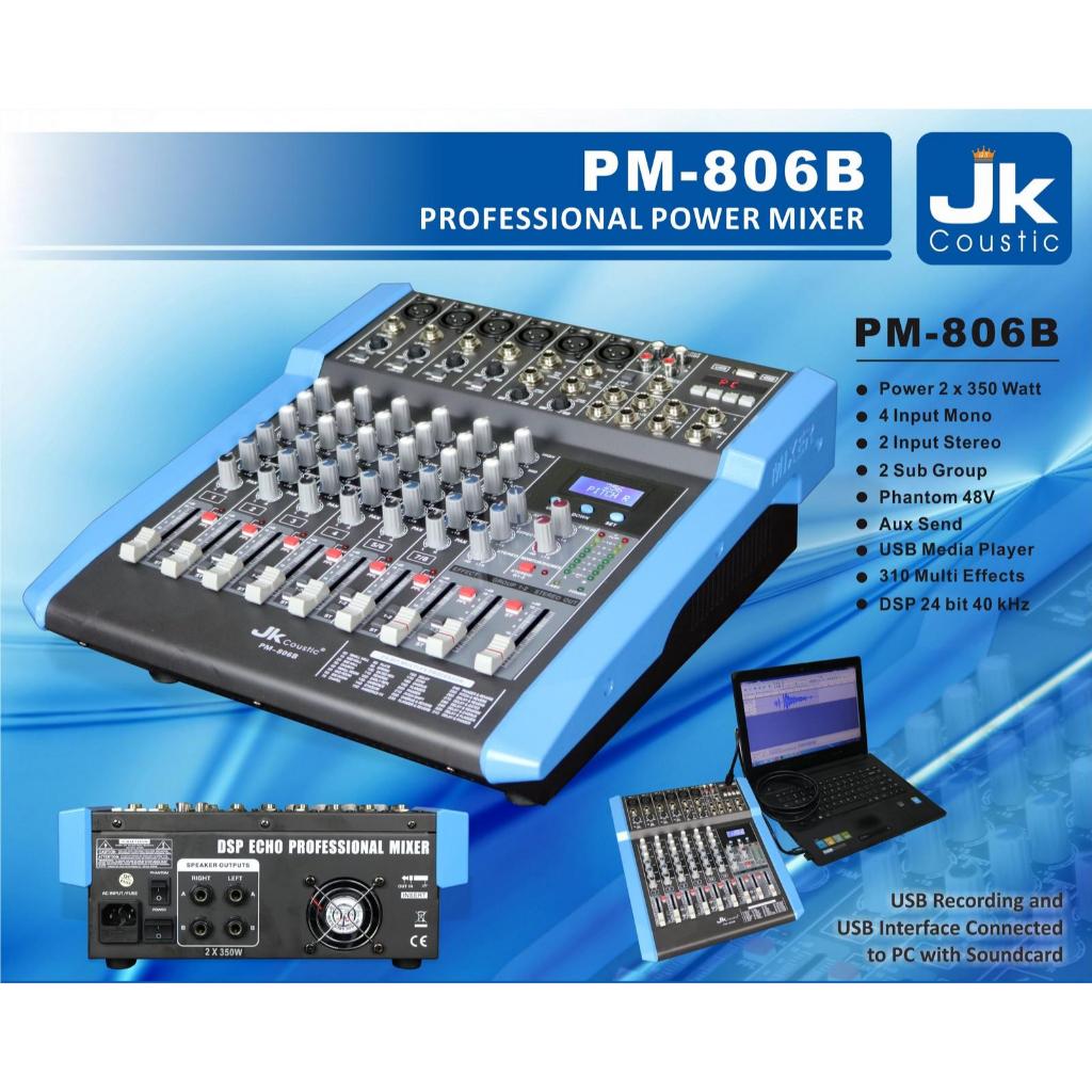 MIXER JK COUSTIC 2 PM-806B 8 CHANNEL / PROFESSIONAL POWER MIXER / JK COUSTIC ORIGINAL