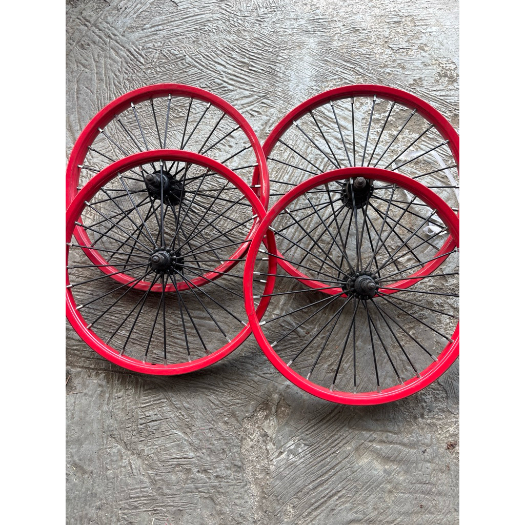 BEKAS wheelset velg jadi SEPASANG sepeda bmx mini anak ukuran ban 18 x 1.75 - 2.125