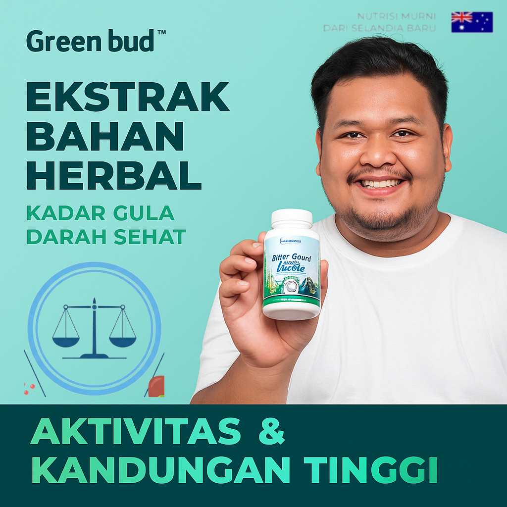 Turunkan Gula Darah Cepat- Green Bud Bitter Gourd /Suplemen Herbal Alami Pengatur Glukosa Kapsul Seh
