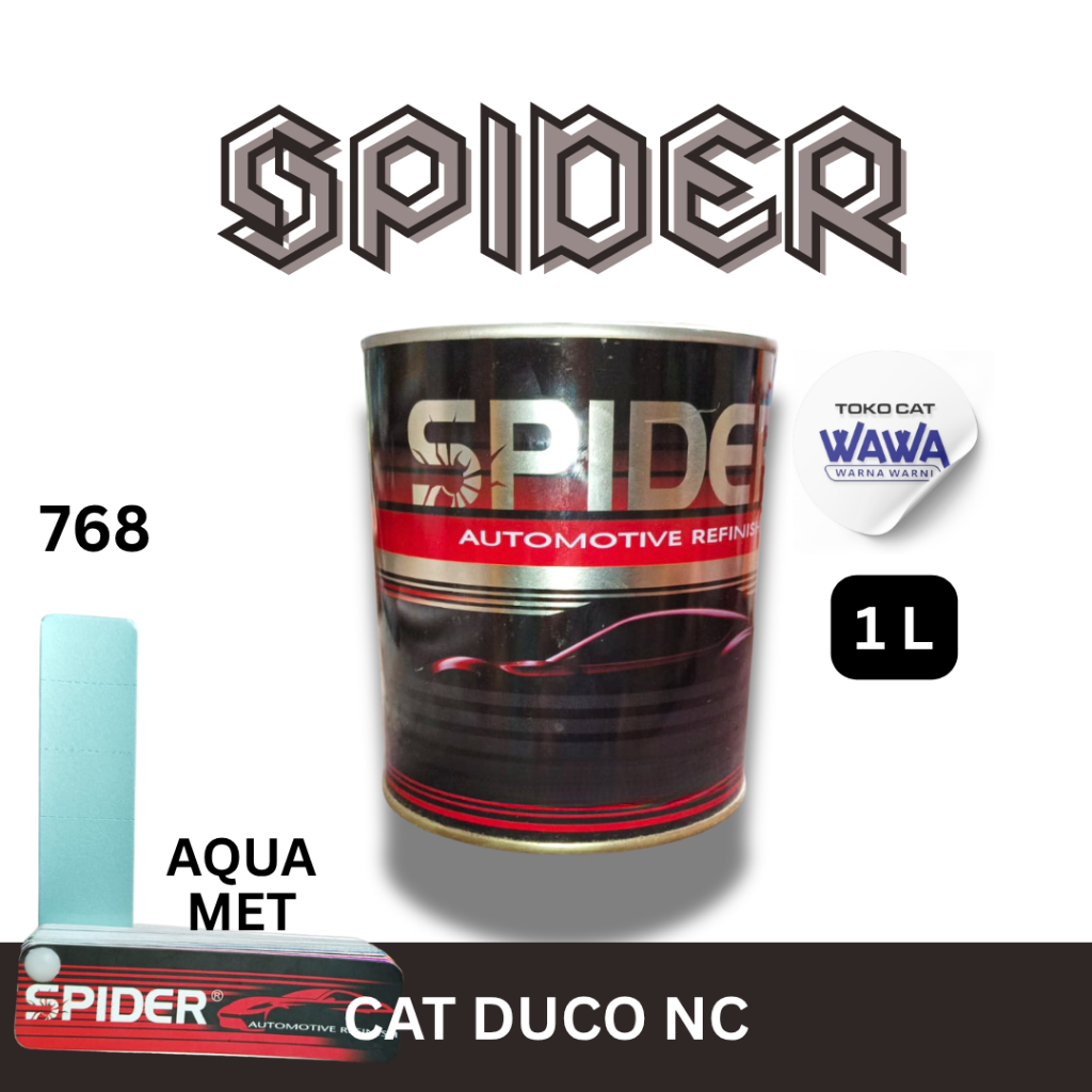 Cat duco SPIDER Aqua 768 biru taxi metallic 1kg/ecer repack