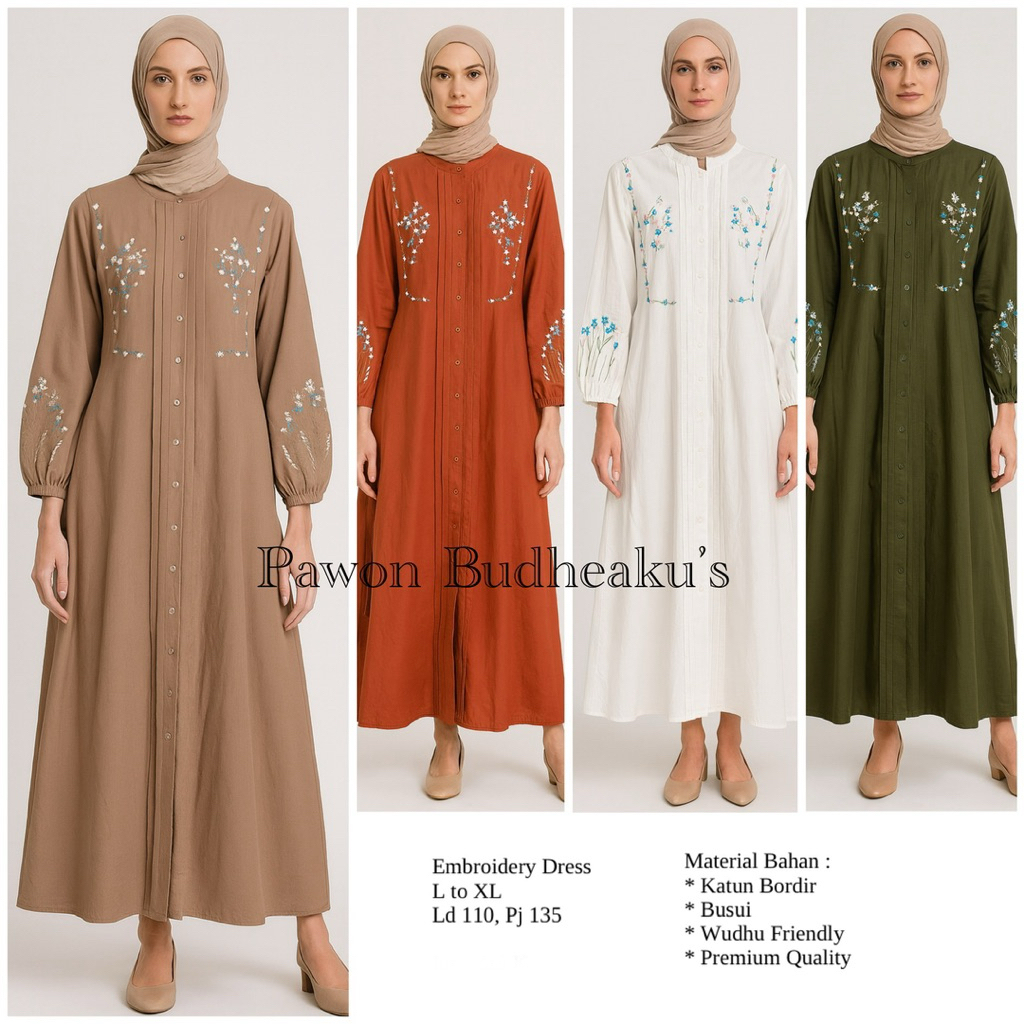 Premium Gamis Katun Bordir