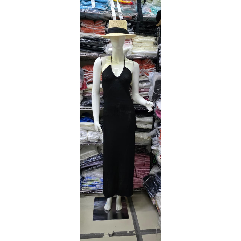 READY STOCK SAF - SINTA halter neck knitted outer dress woman premium / korean summer outer / beachw