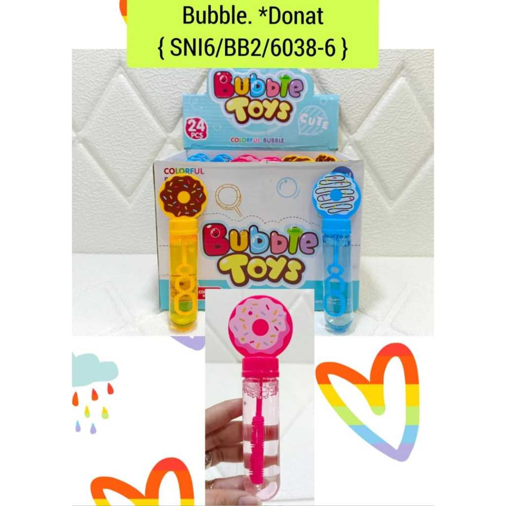 Promo Jual Mainan Balon Bubble Air Sabun Balon Tiup Stik Donat Isi 24