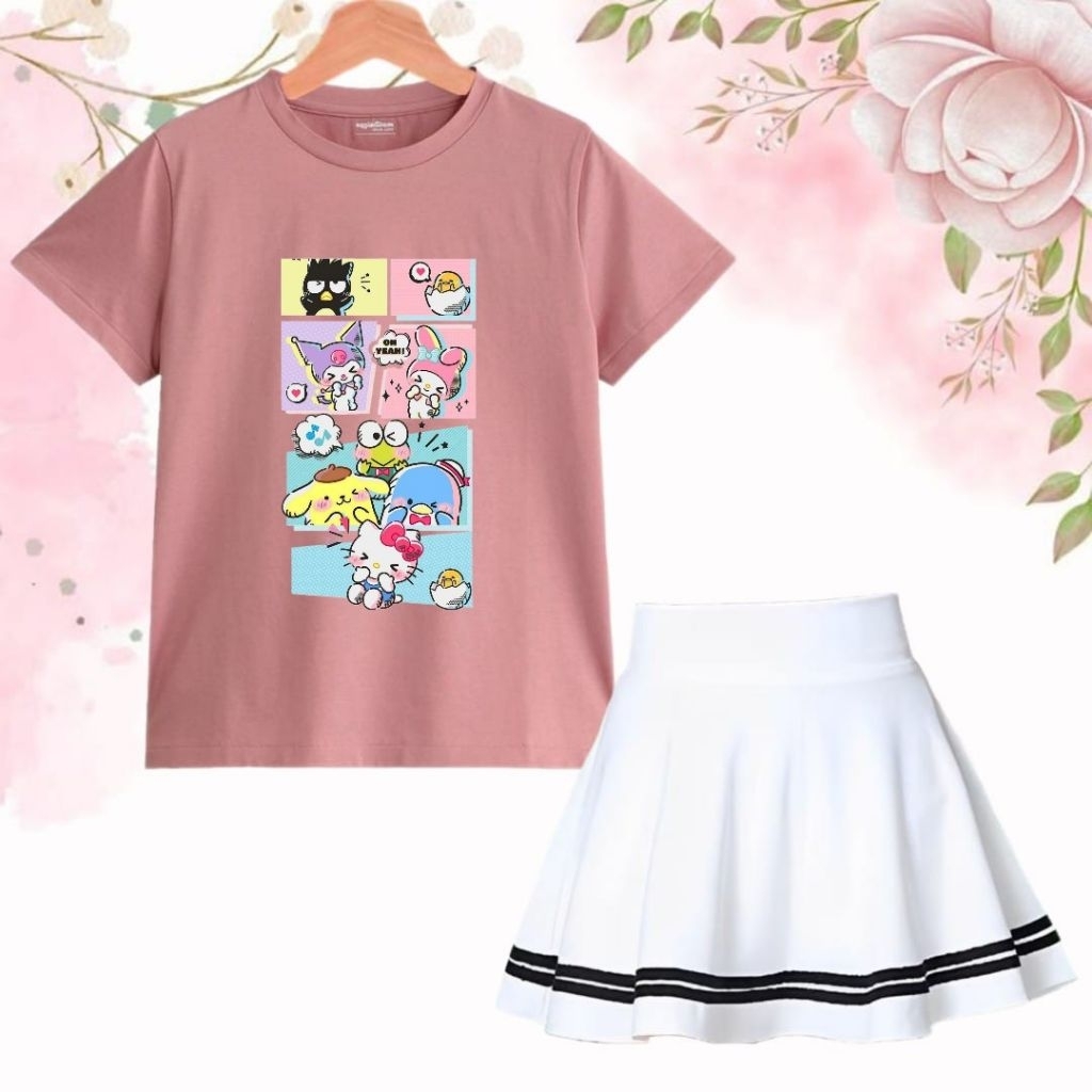 Setelan Anak Perempuan/Setelan Rok Scuba Anak SANRIO