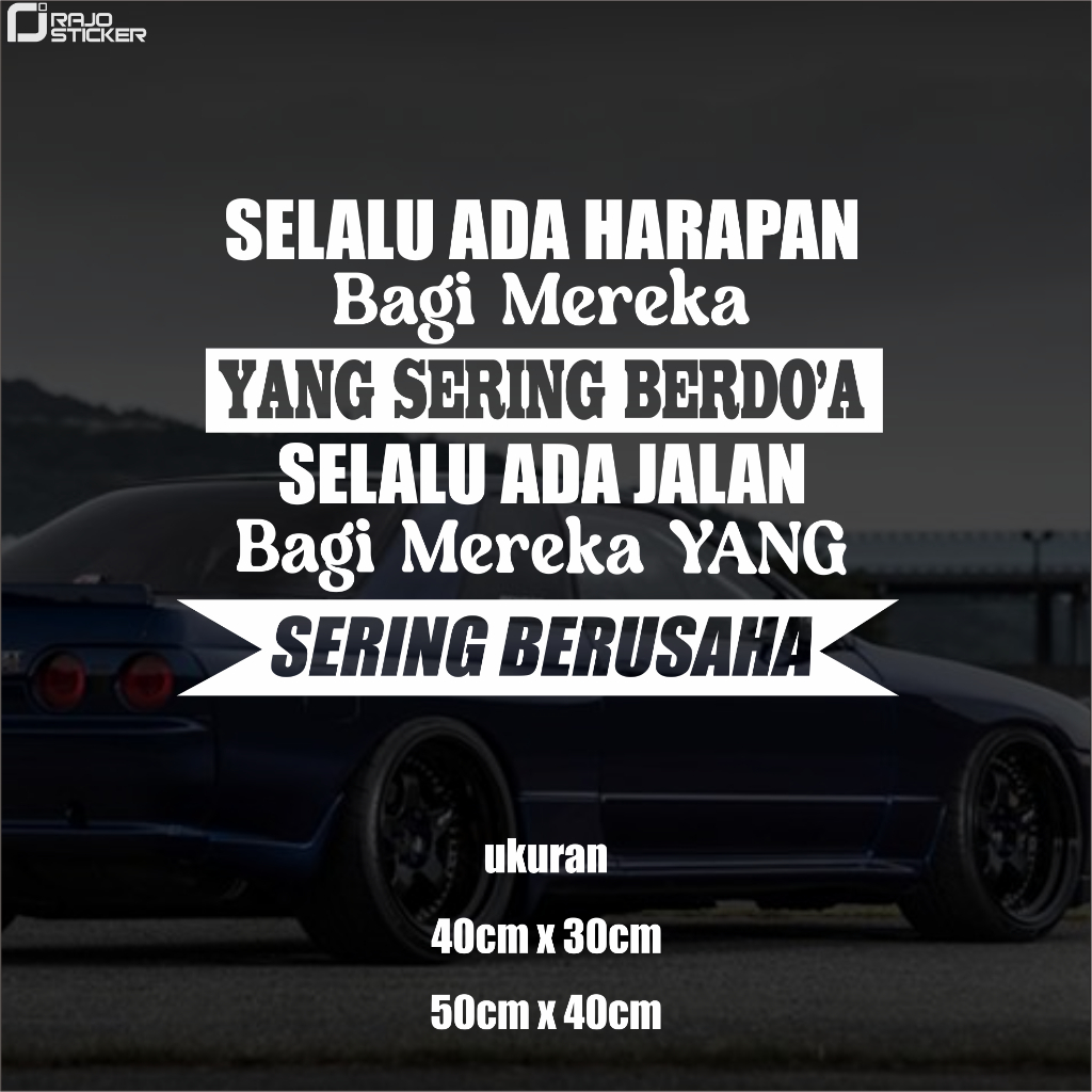 sticker kata kata truck - stiker cutting mobil pick up - stiker kata kata kaca mobil