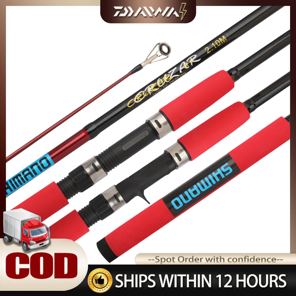 SHIMANO fishing rod Joran Pancing Carbon Sutet 2 Bagian Tongkat Pancing Putar 1.8M/2.1M Untuk Air Ta