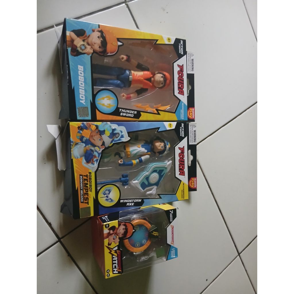 Paket Bundling Jam Boboiboy dan Fgura Action Figure Boboiboy Standard plus Boboiboy Beliung