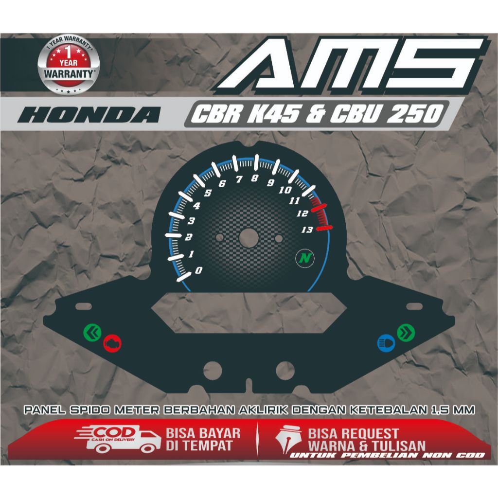 PAPAN SPEEDOMETER CUSTOM CBR K45 & CBU 250