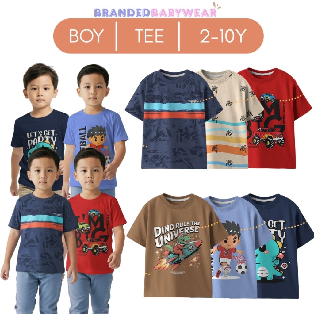 PIKUMIKU Kaos Anak Laki Laki Size 2-10Tahun Cocok Untuk Kado/Gift BBW868