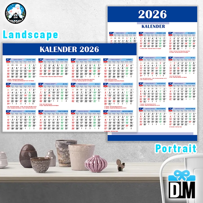 Kalender Calendar Tahunan Termurah Tersimpel BISA CORAT CORET Kalendar Calender 2026 2027 2025 #M