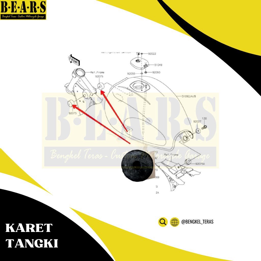 Damper Fuel tank Karet tangki Kawasaki W175 Original